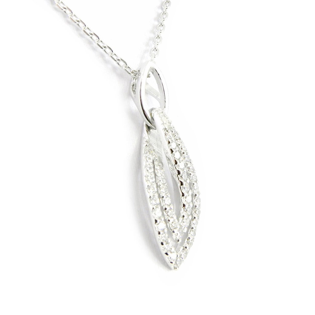 Collier Argent \'Déesse\' blanc - [H3377]