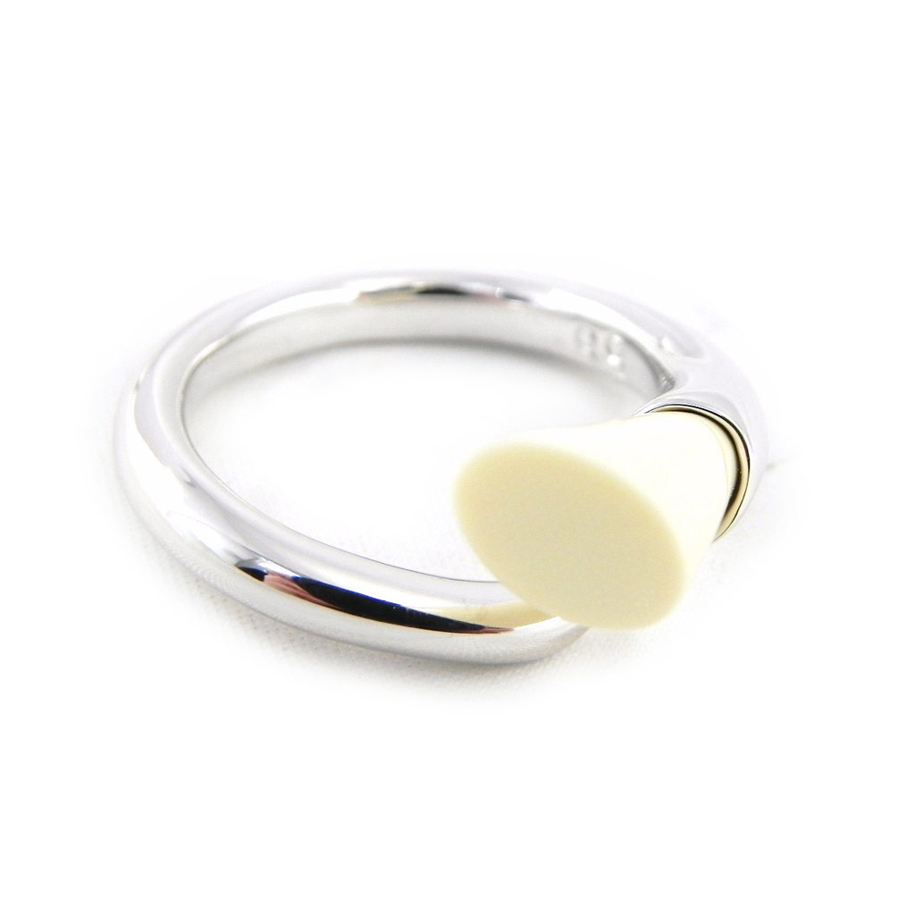 Bague argent \'Calypso\' beige argenté - [H3384]