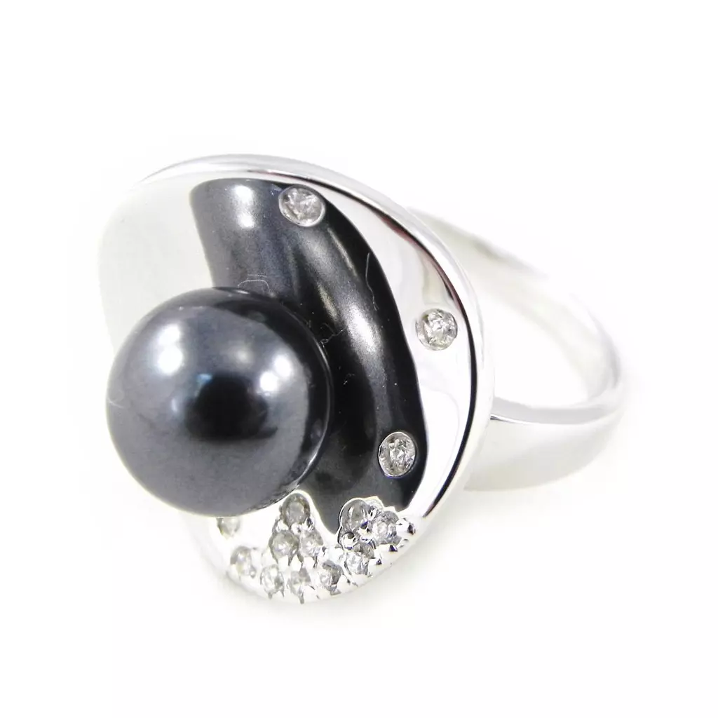 les trésors de lily Bague 'Sissi' gris argenté [H3831]