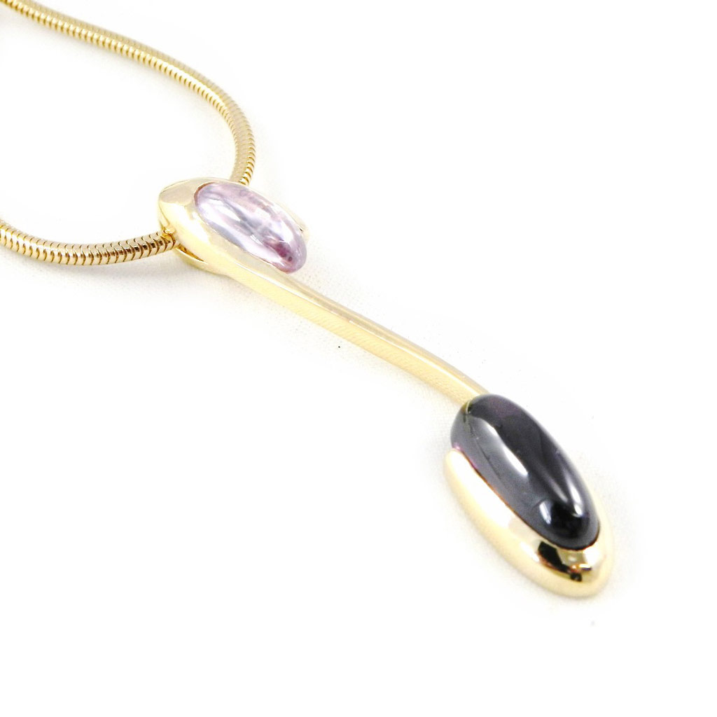 Collier plaqué or \'Delicate\' violet - [H3848]