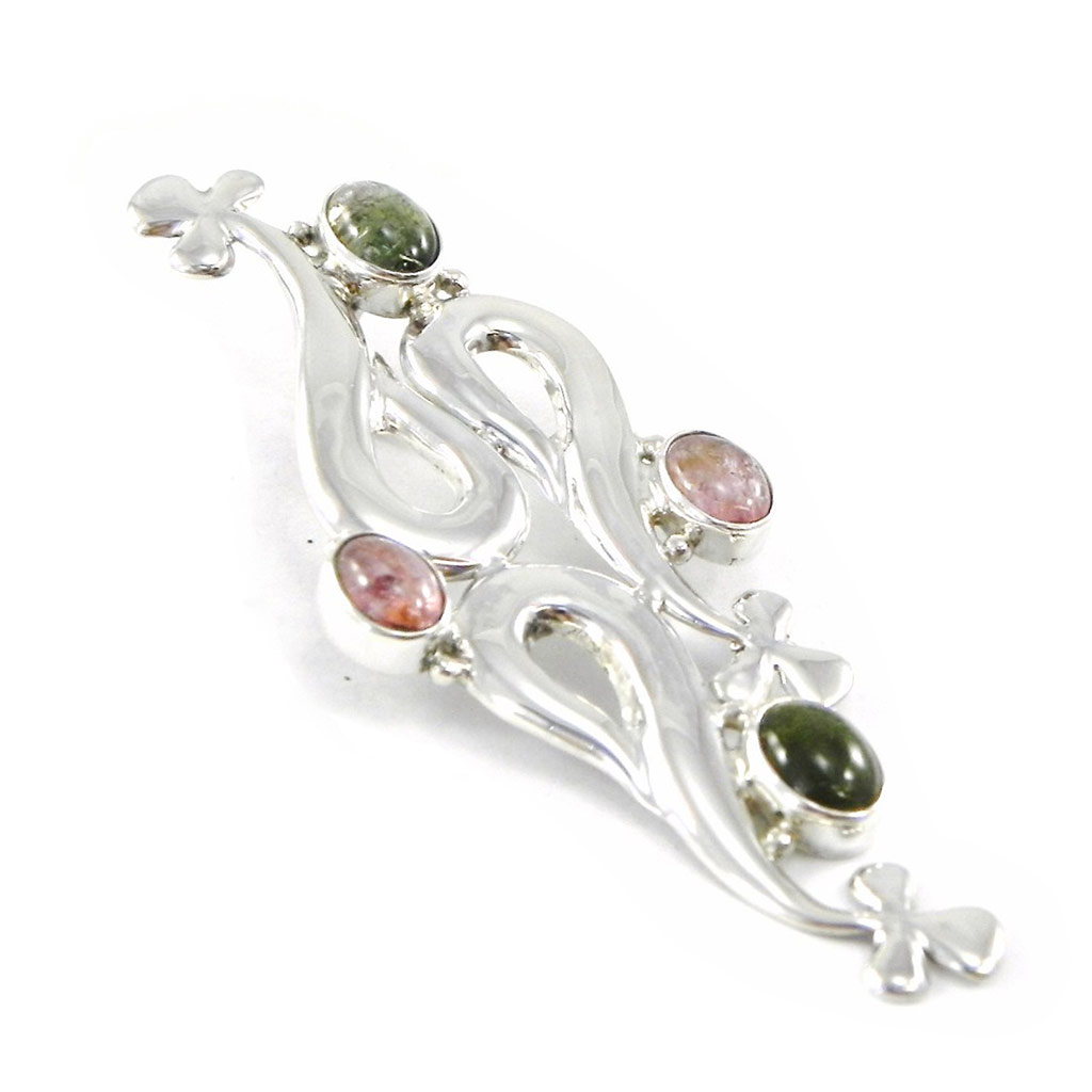 Pendentif Argent \'Sapa\' rose vert - [H8329]