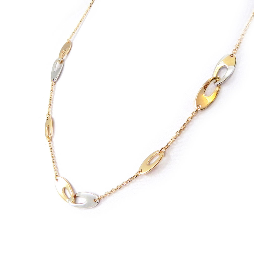 Collier Chaine Plaqué Or \'Chorégraphie\' 2 tons - [I2941]
