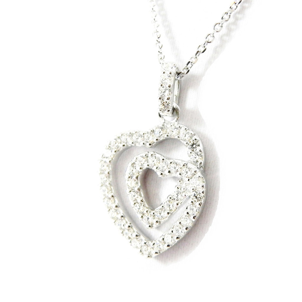 Collier Argent \'Love Sublime\' Blanc - [I2991]