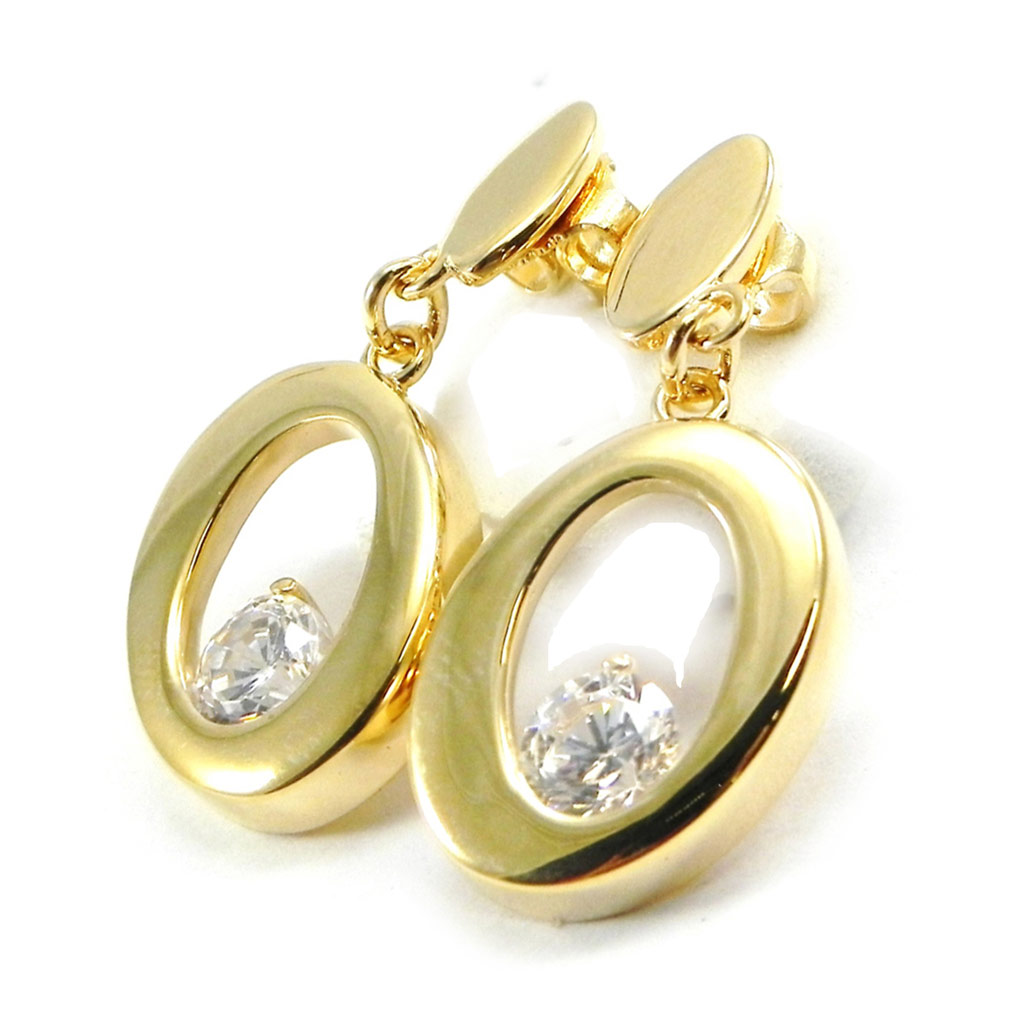 Boucles plaqué or \'Déesse\' doré - [I3211]