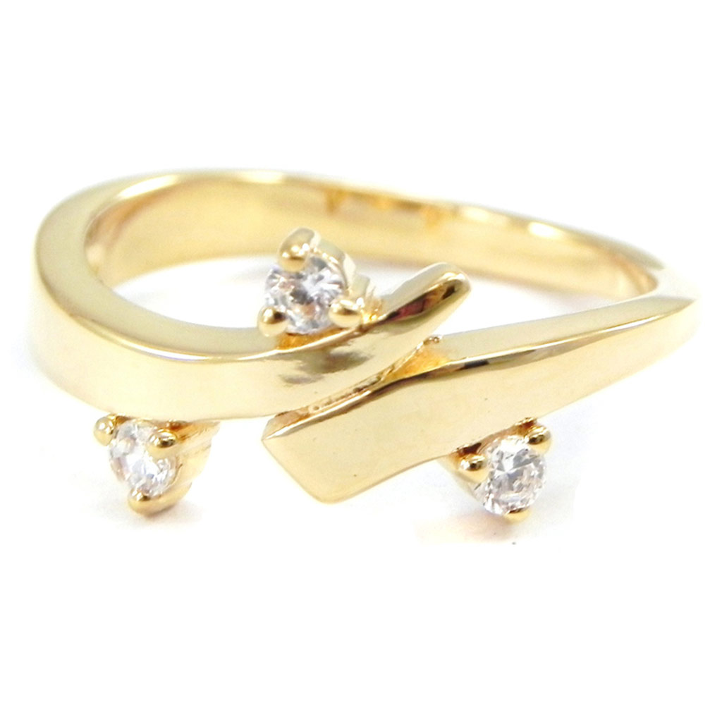 Bague Plaqué Or \'Câlin\' blanc - [I3228]