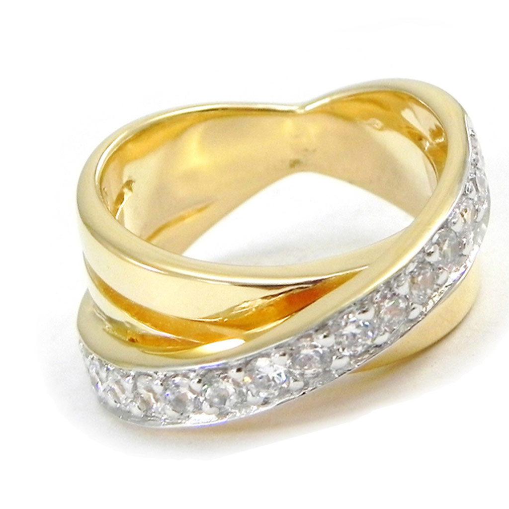 Bague Plaqué Or \'Déesse\' 2 tons - [I3242]