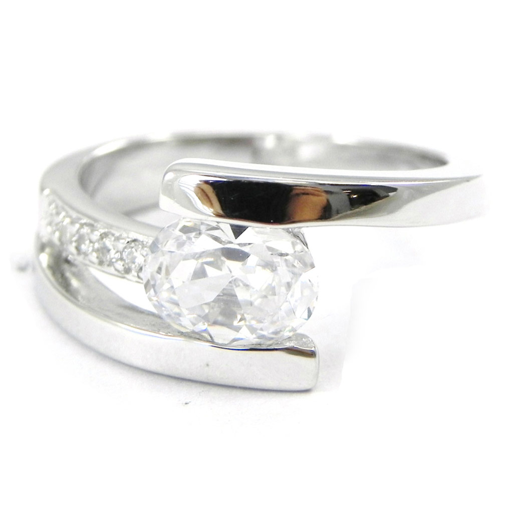 Bague Argent \'Scarlett\' blanc - [I3280]