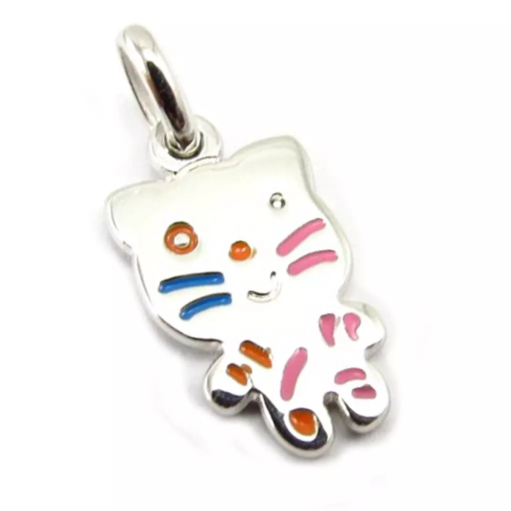 les trésors de lily Pendentif argent 'Chaton' multicolore [K4516]
