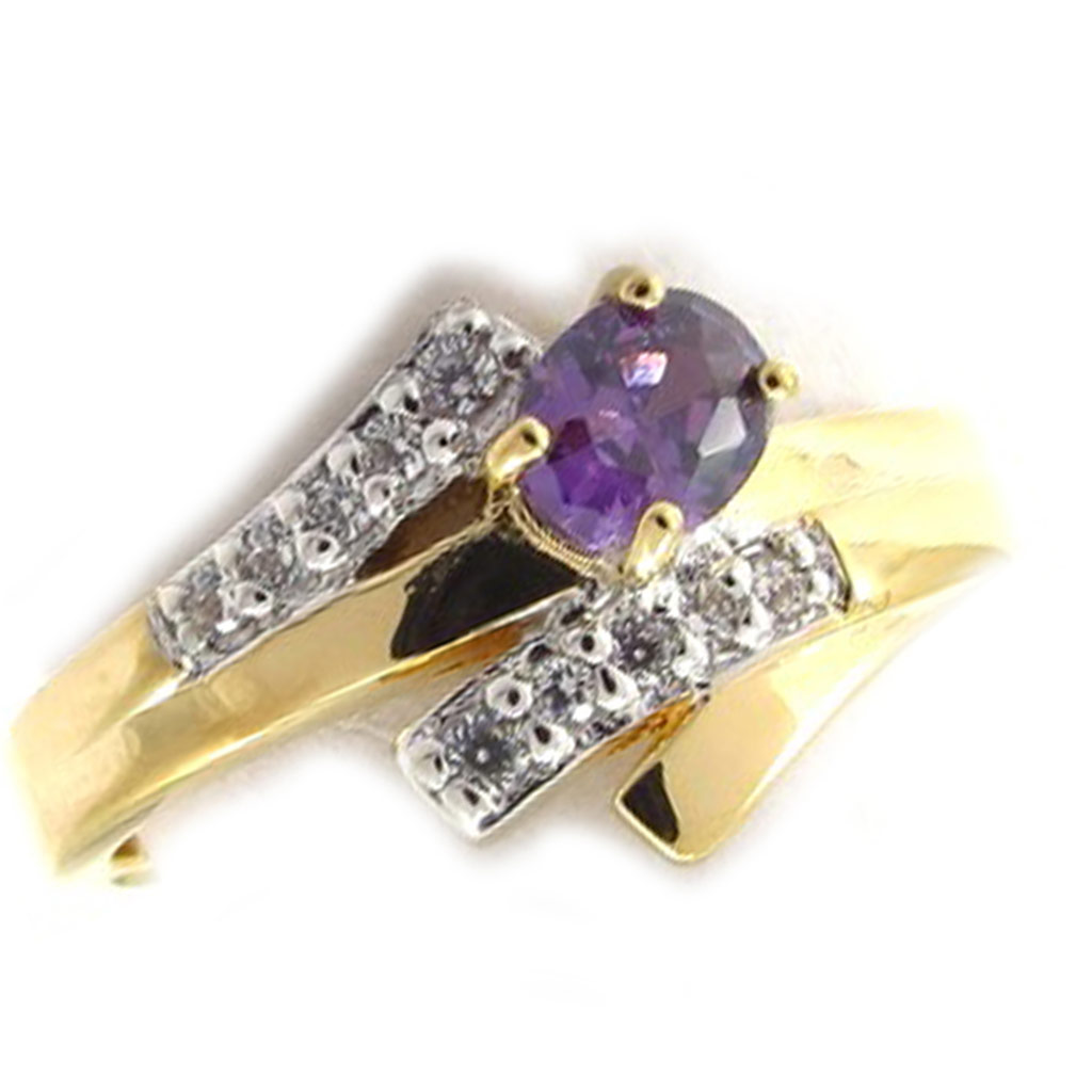 Bague Plaqué Or \'Scarlett\' améthyste - [K4519]