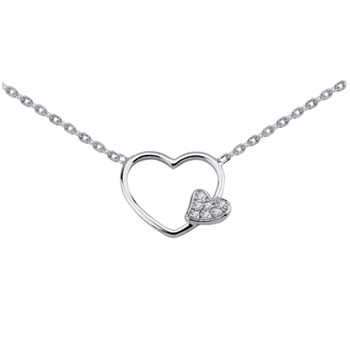 Collier argent \'Love\' blanc - [K4523]