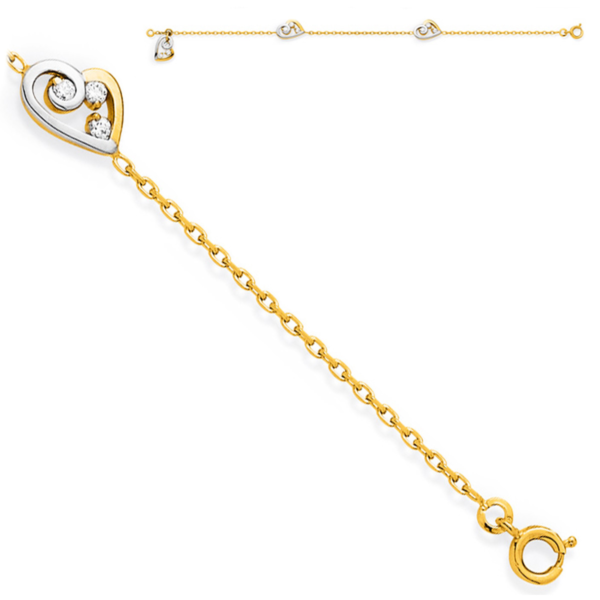 Bracelet plaqué or \'Love\' 2 tons - [K4590]