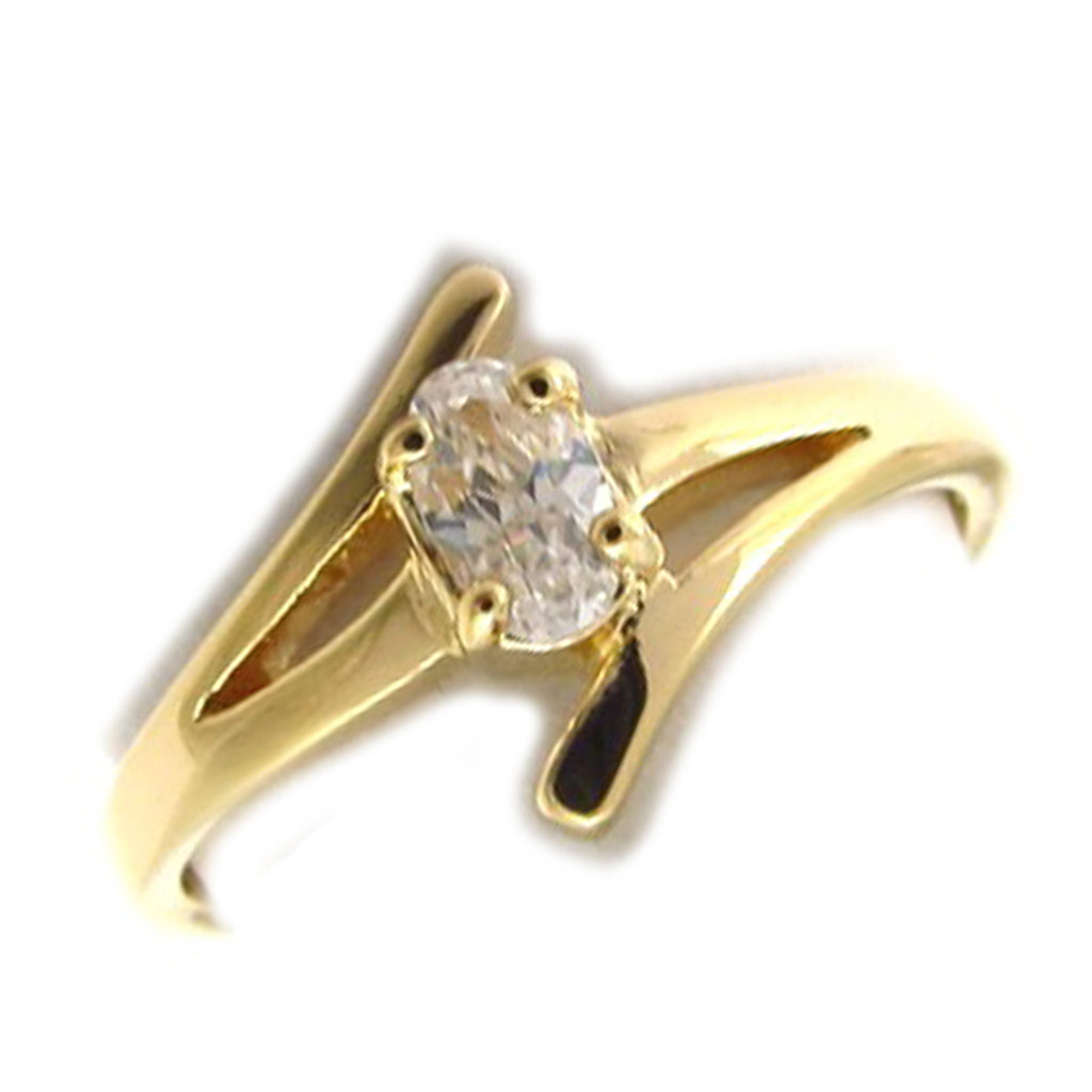 Bague plaqué or \'Câlin\' blanc - [K4657]