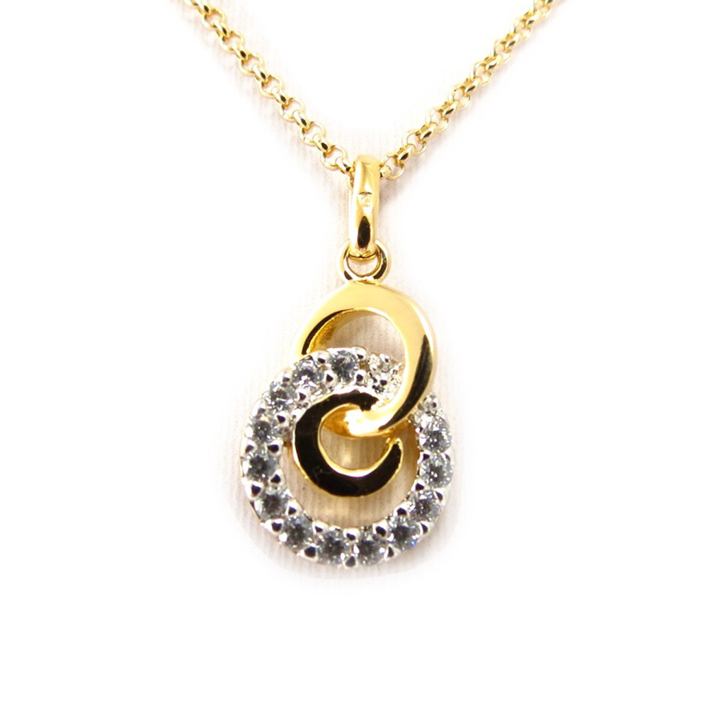 Collier Plaqué Or \'Déesse\' blanc - [K4722]