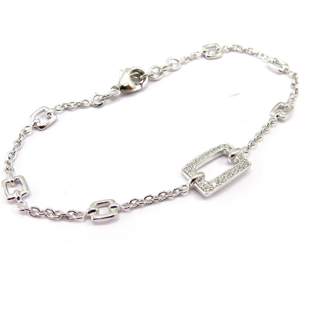 Bracelet Argent \'Déesse\' blanc - [K4765]