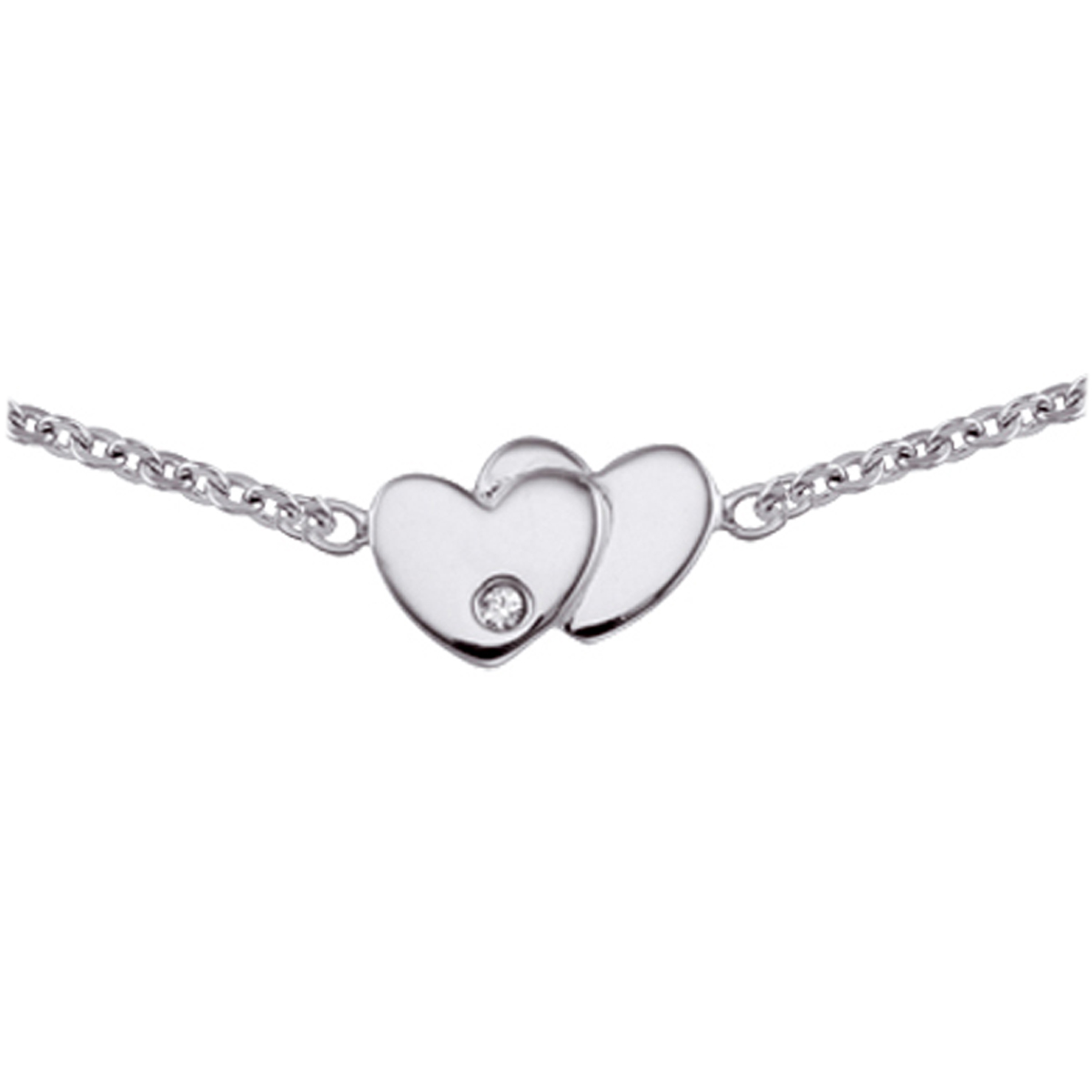 Collier argent \'Love\' blanc - [K4775]