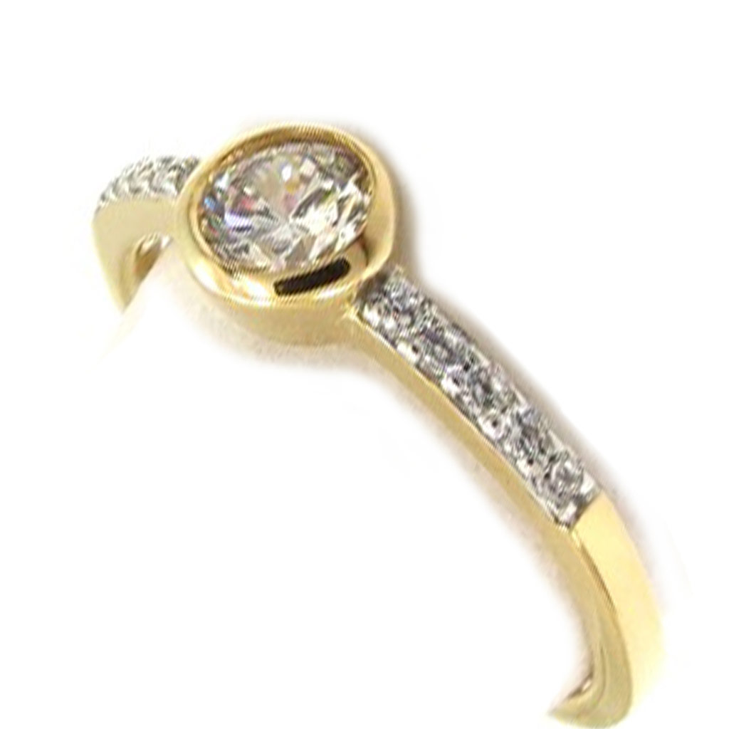 Bague Plaqué Or \'Scarlett\' blanc doré - [K6359]