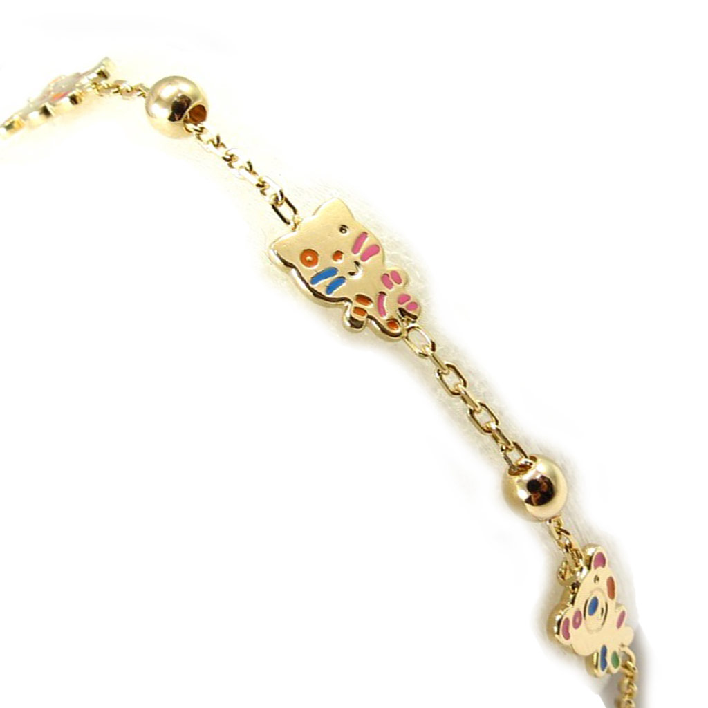 Bracelet plaqué or \'Animaux\' multicolore - [K6361]