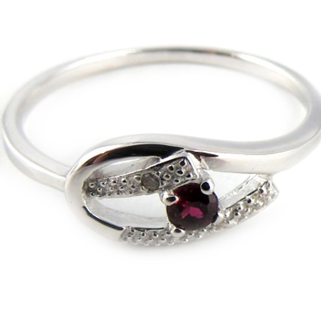 Bague Argent \'Scarlett\' grenat - [K9385]