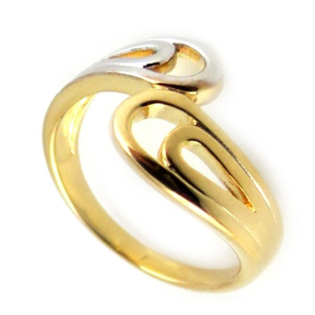 Bague Plaqué Or \'Câlin\' 2 tons - [K9410]