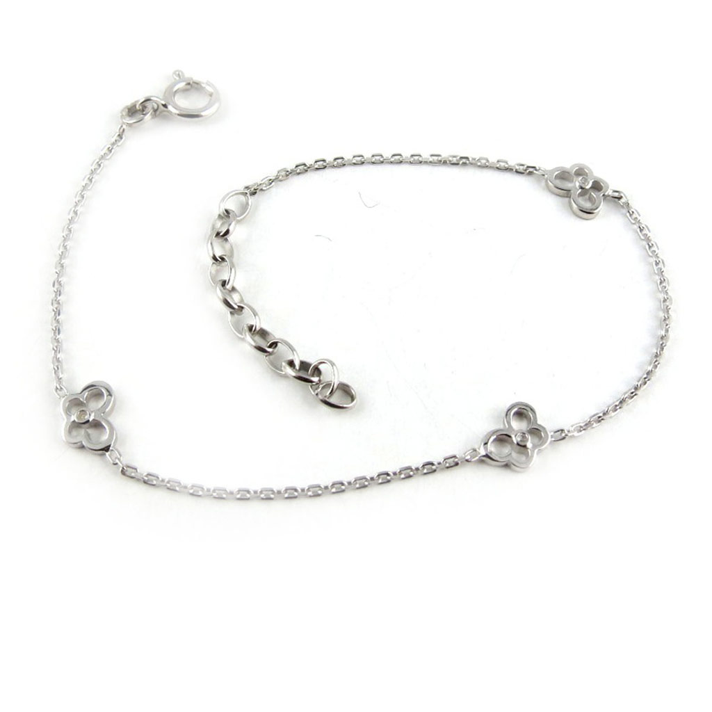Bracelet Argent \'Papillon\' blanc - [L0080]