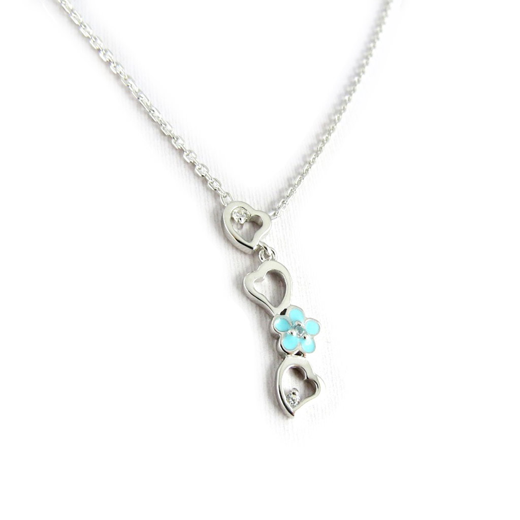 Collier Argent \'Iphigénie\' turquoise - [L0148]