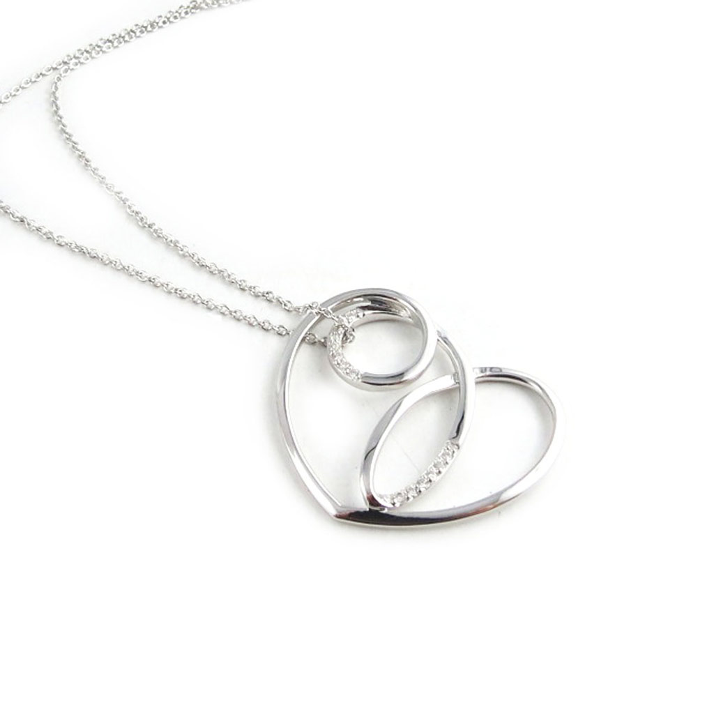 Collier argent \'Love\' blanc - [L0149]
