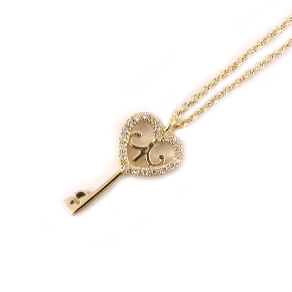 Collier Plaqué Or \'Clé d\'Amour\'  - [L0357]