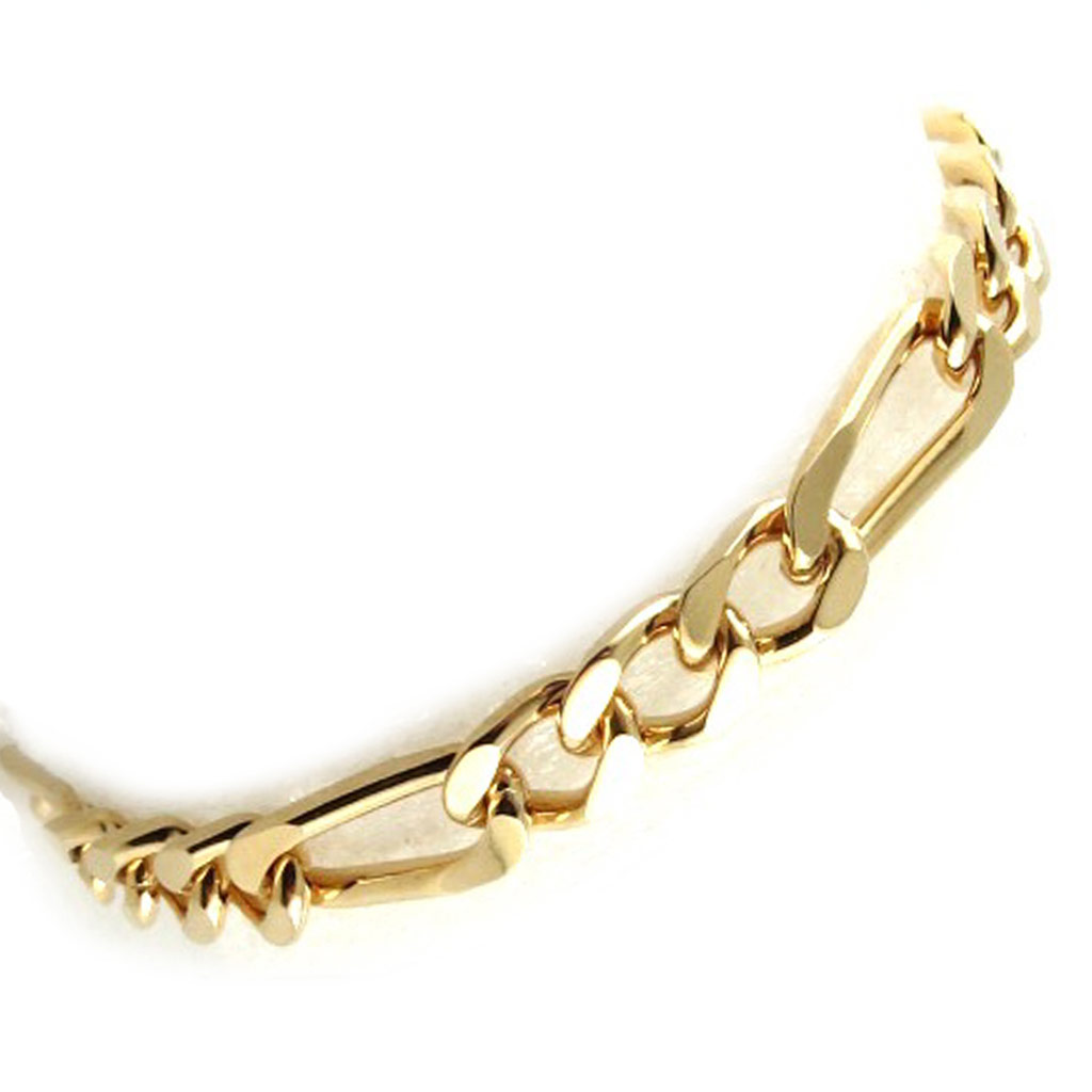 Bracelet Plaqué Or \'Figaro\' 20 cm 7 mm - [L0662]