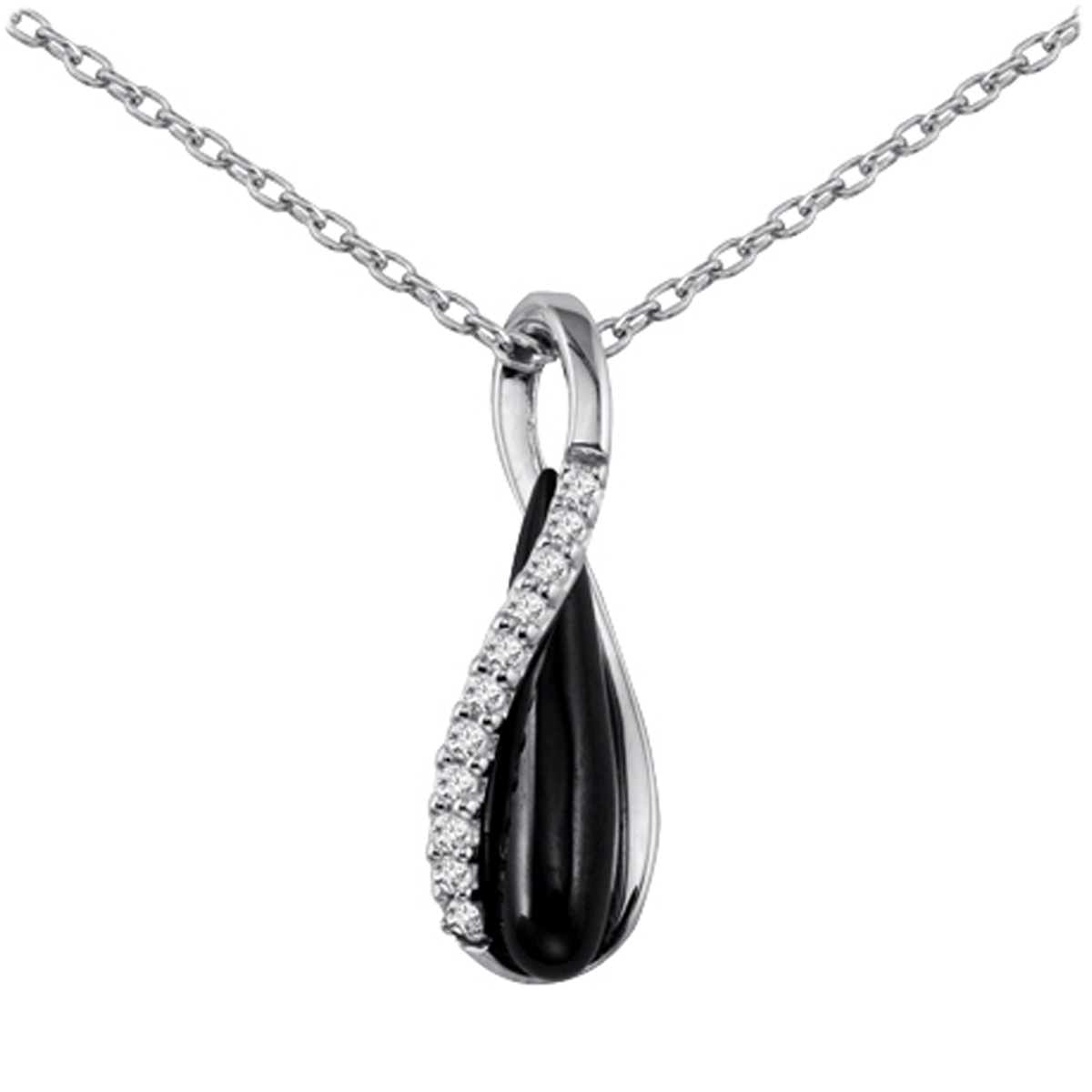 Collier Argent \'Scarlett\' noir  - [L0674]