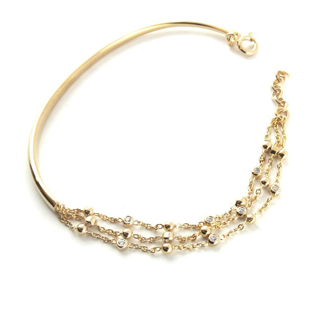 Bracelet Plaqué Or \'Déesse\' blanc doré - [L1311]