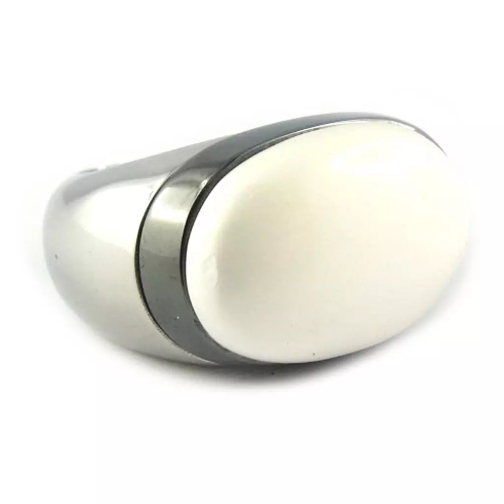 les trésors de lily Bague acier 'Calypso' blanc gris argenté [L1323]