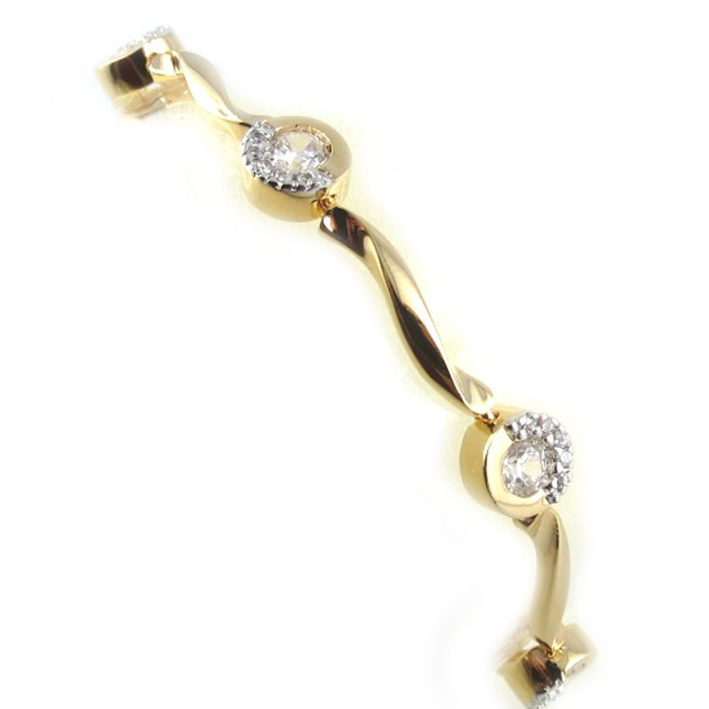 Bracelet Plaqué Or \'Scarlett\' blanc - [L1740]