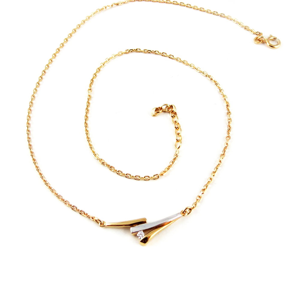 Collier Plaqué Or \'Câlin\' 2 tons - [L1753]