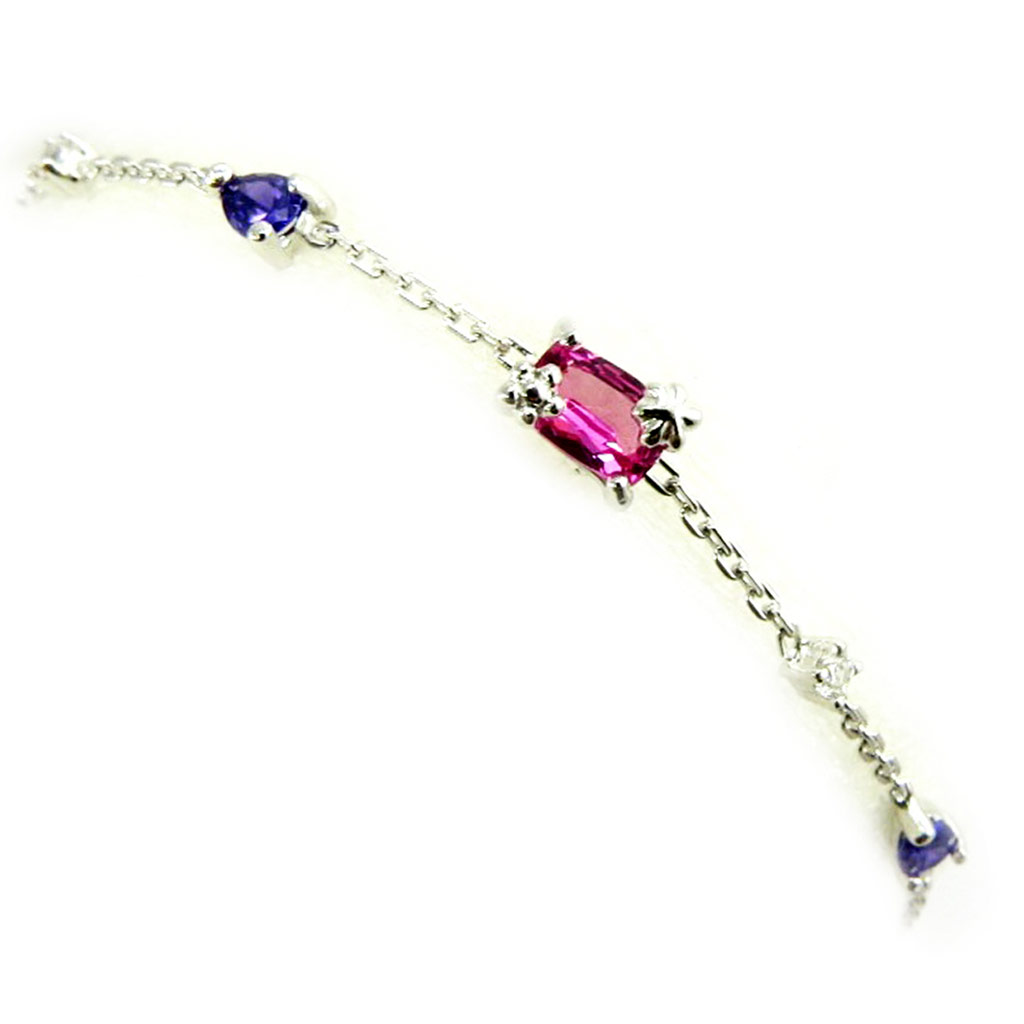 Bracelet Argent \'Scarlett\' rose violet - [L2984]