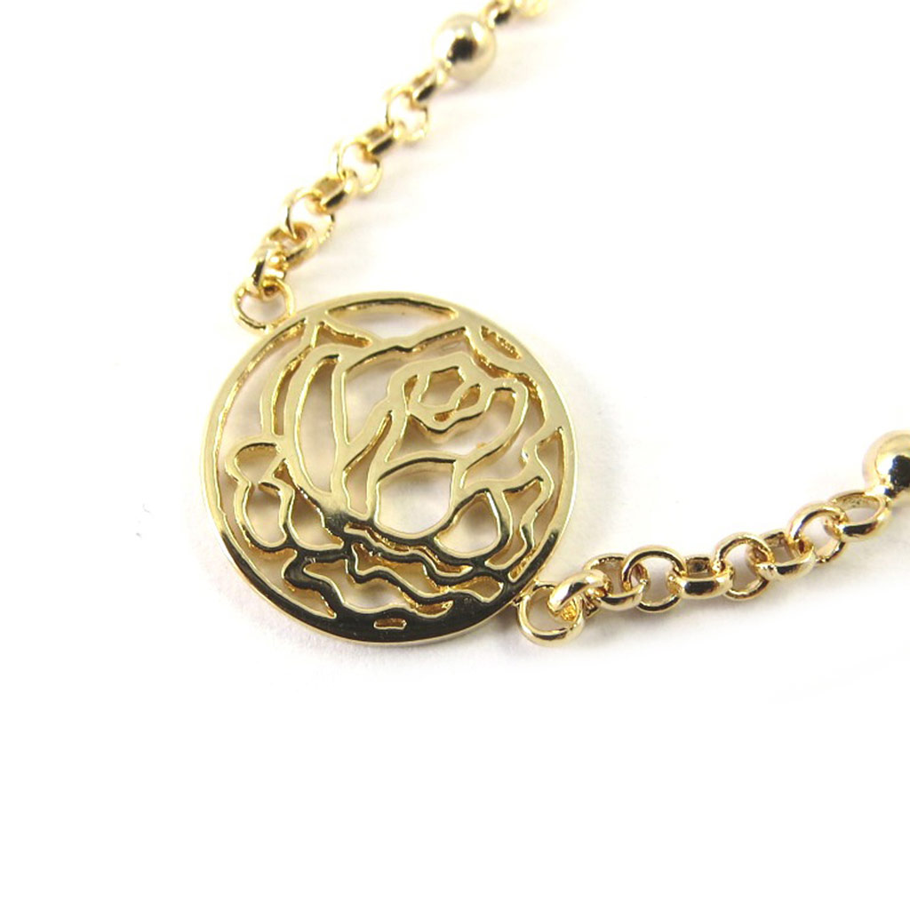 Bracelet plaqué or \'Rosa Romantica\'  - [M4966]