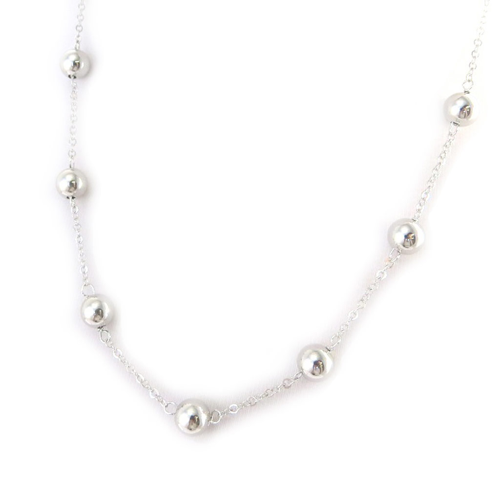 Collier argent \'Billes\' - 8 mm - [M7188]