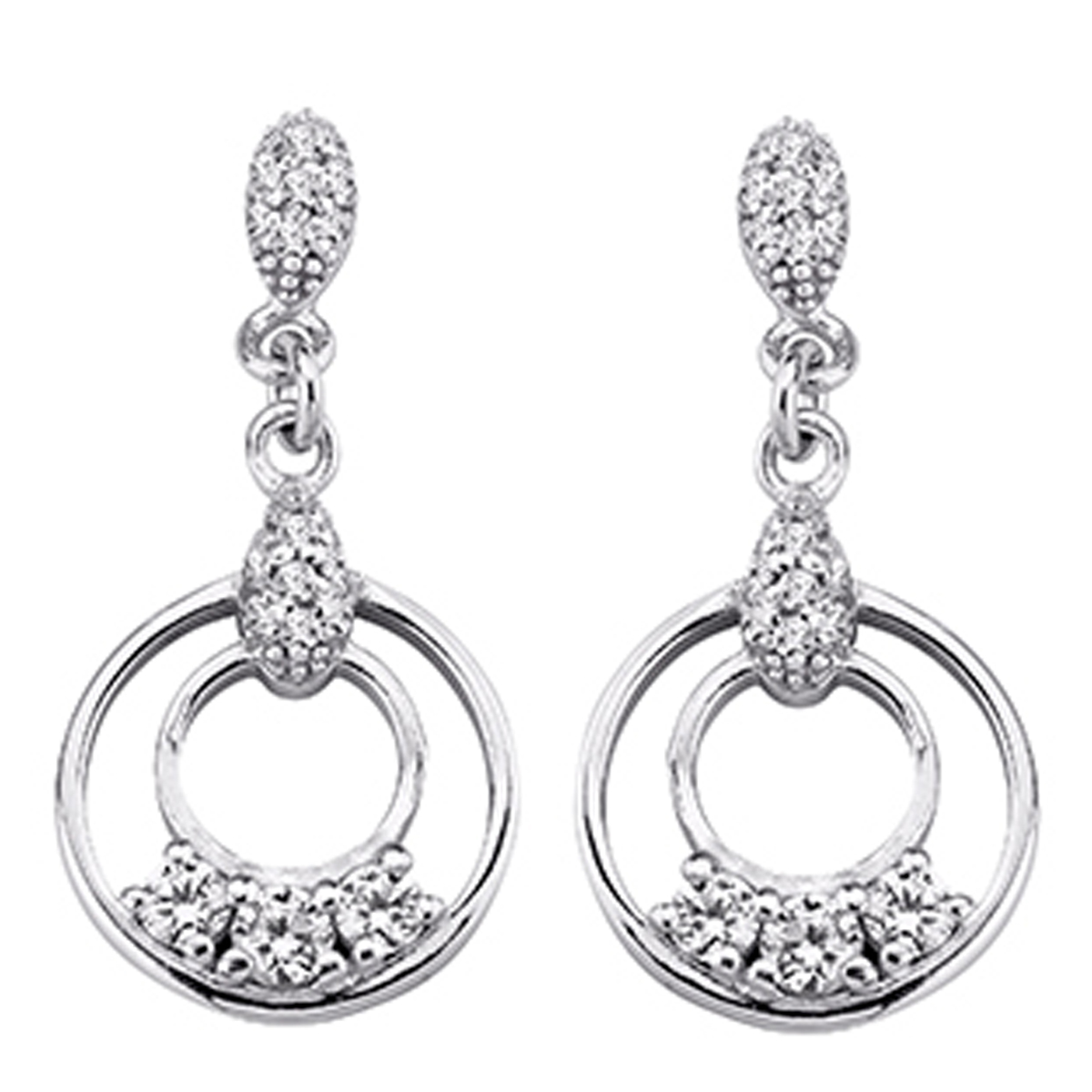 Boucles argent \'Sissi\' blanc - [M7219]