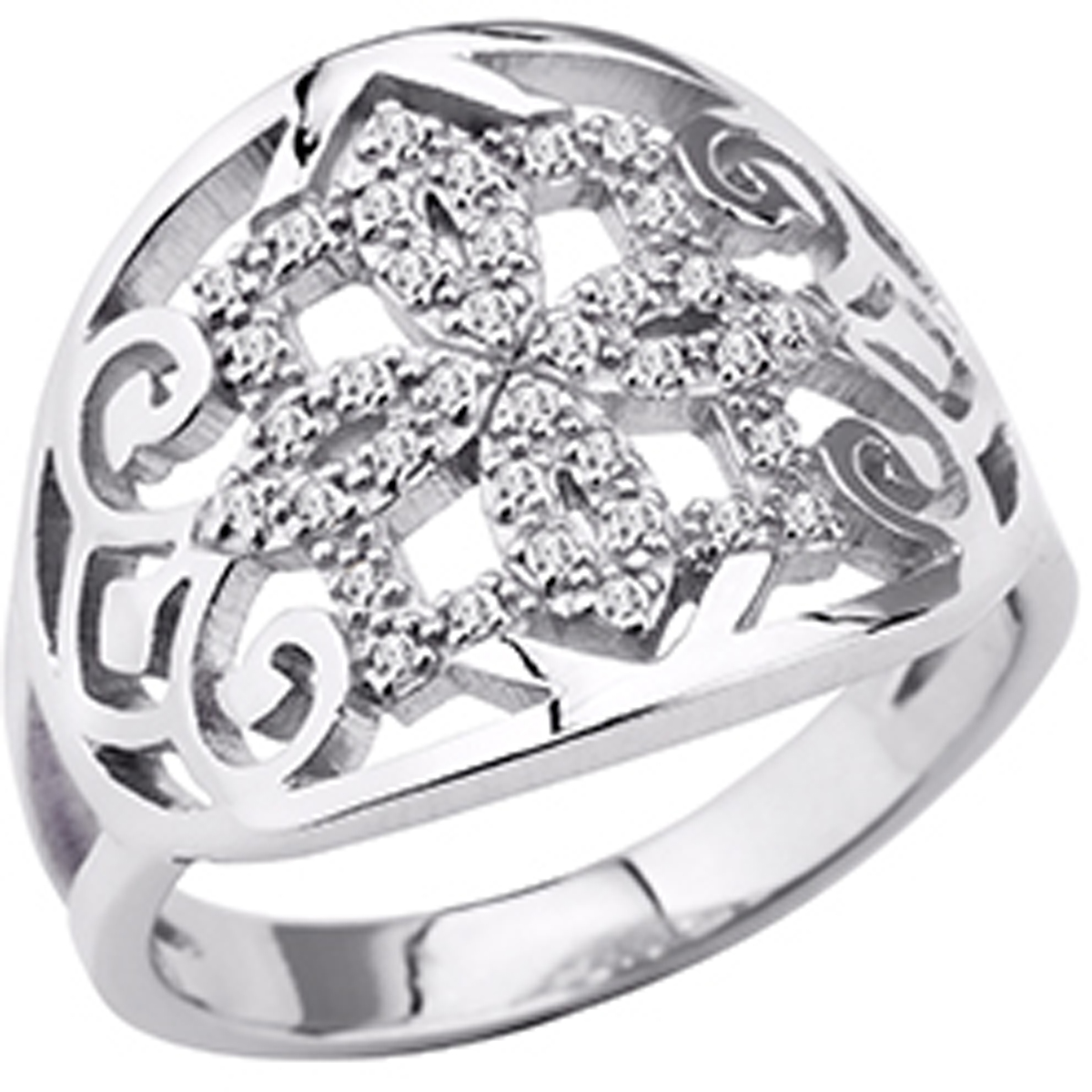 Bague Argent \'Scarlett\' blanc - [M7235]