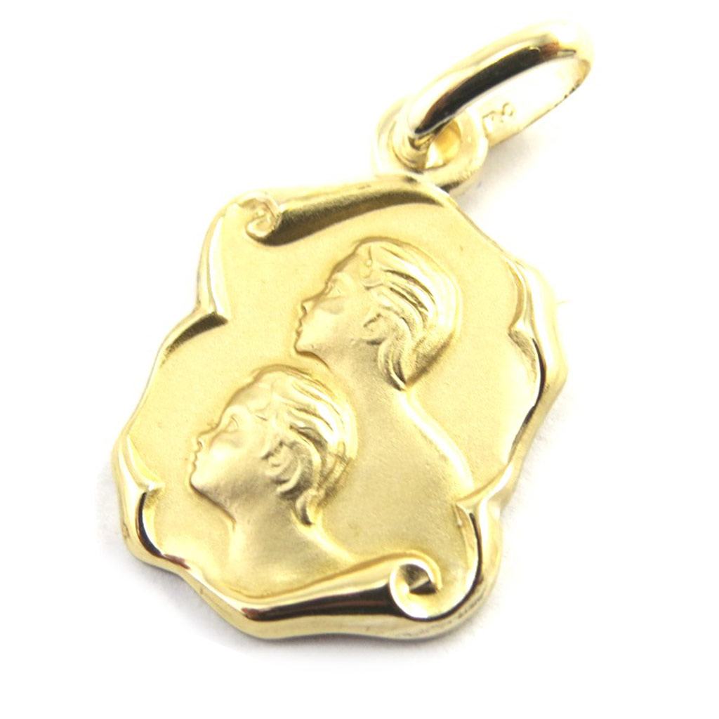 Pendentif plaqué or \'Gémeaux\'  - [M9559]