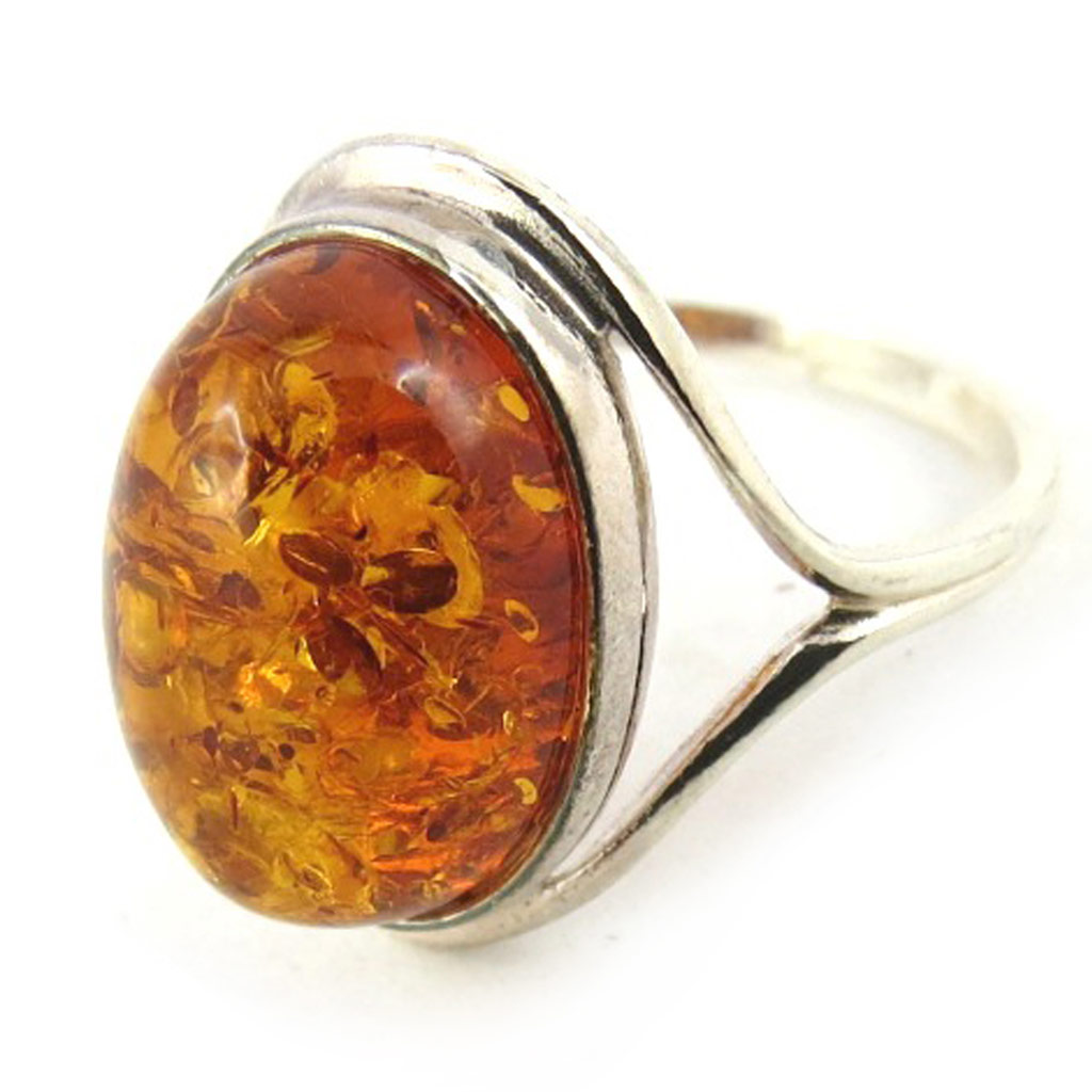Bague Argent \'Inspiration\' ambre  - [N0666]