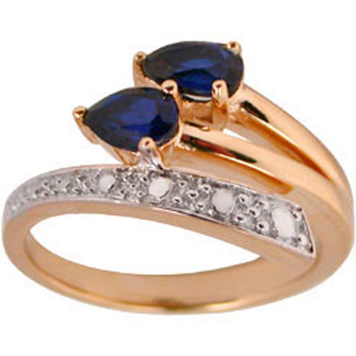 Bague Plaqué Or \'Scarlett\' saphir - [N1759]