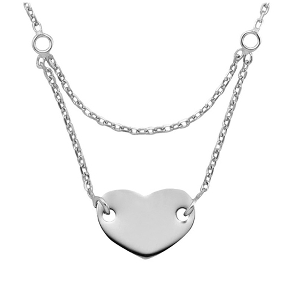 Collier argent \'Love\' argenté - [N1889]