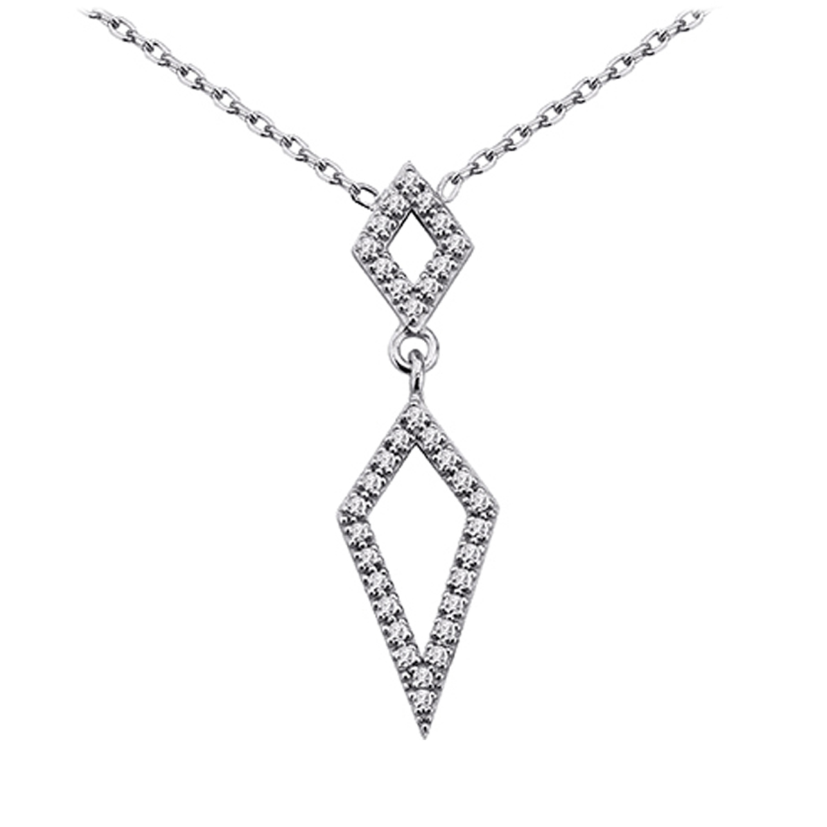 Collier Argent \'Sissi\' blanc argenté - [N3190]