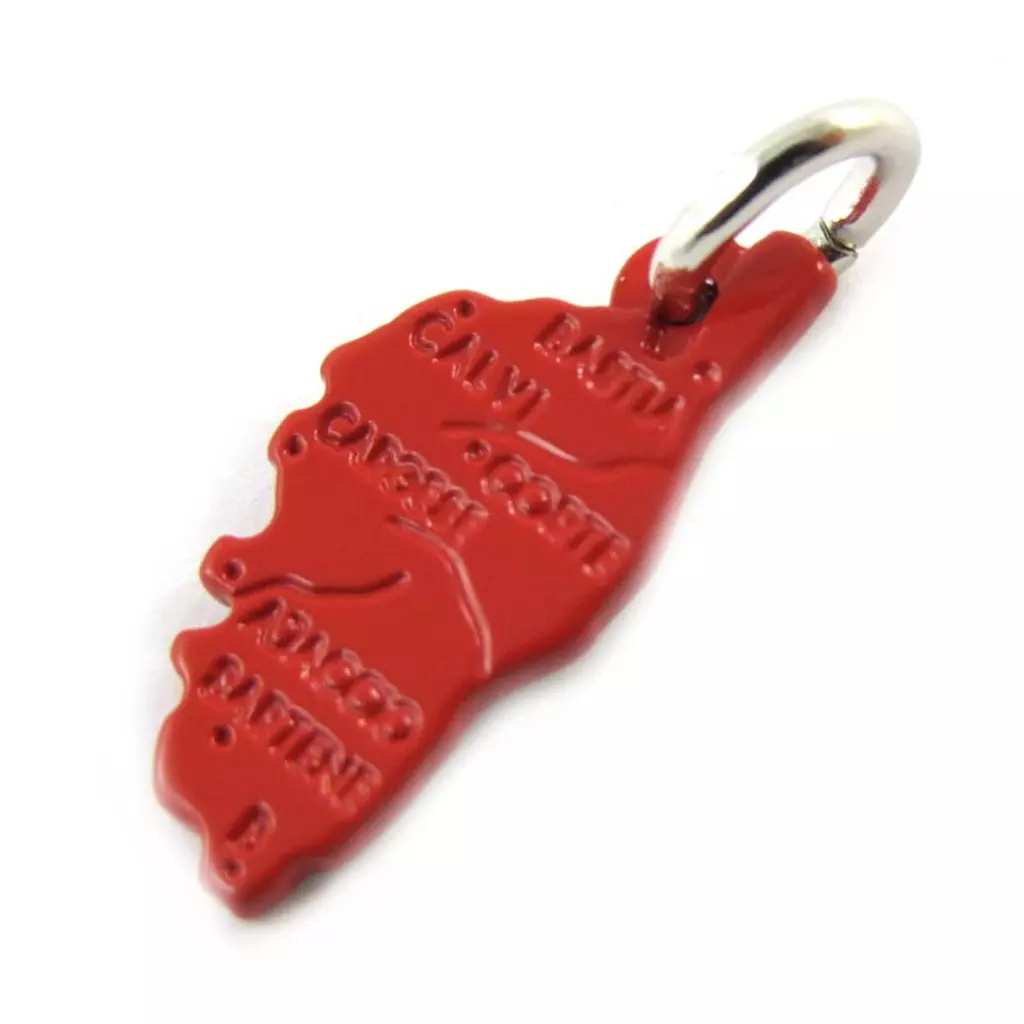les trésors de lily Pendentif Argent 'Corsica' rouge Corse (15x7 mm) [N3355]