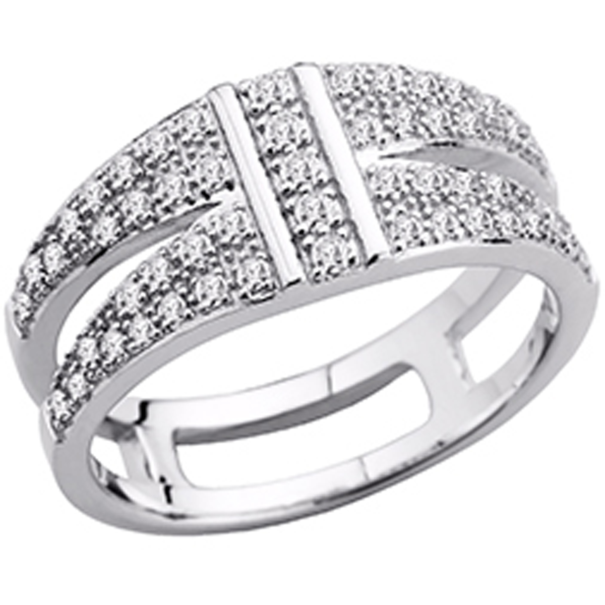 Bague Argent \'Sissi\' blanc (rhodié) - [N7170]