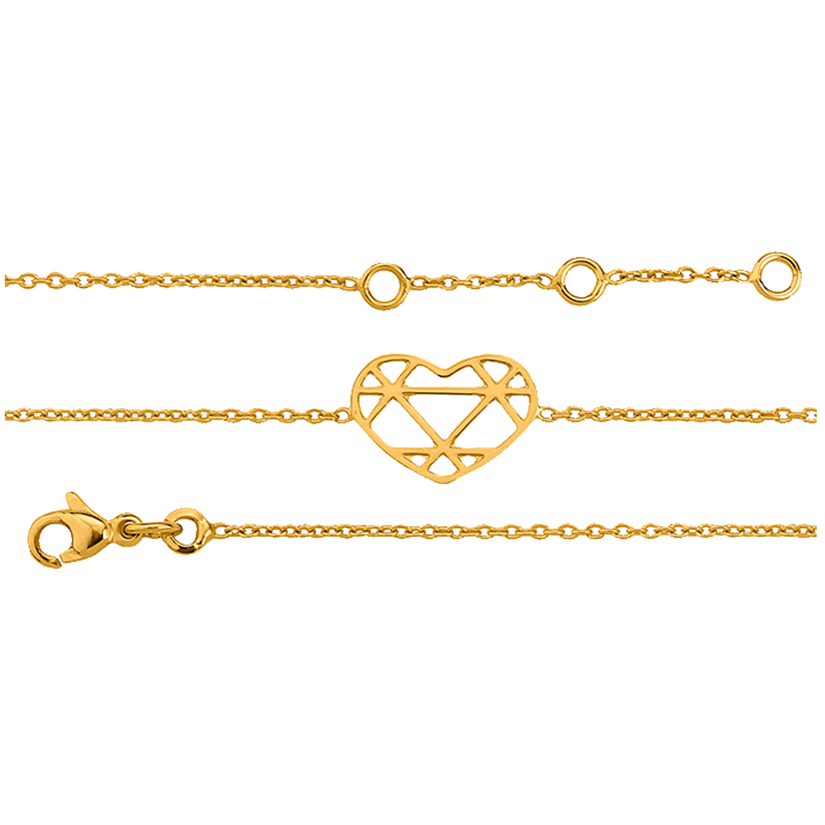 Bracelet plaqué or \'Love\' doré (diamant) - [P0565]
