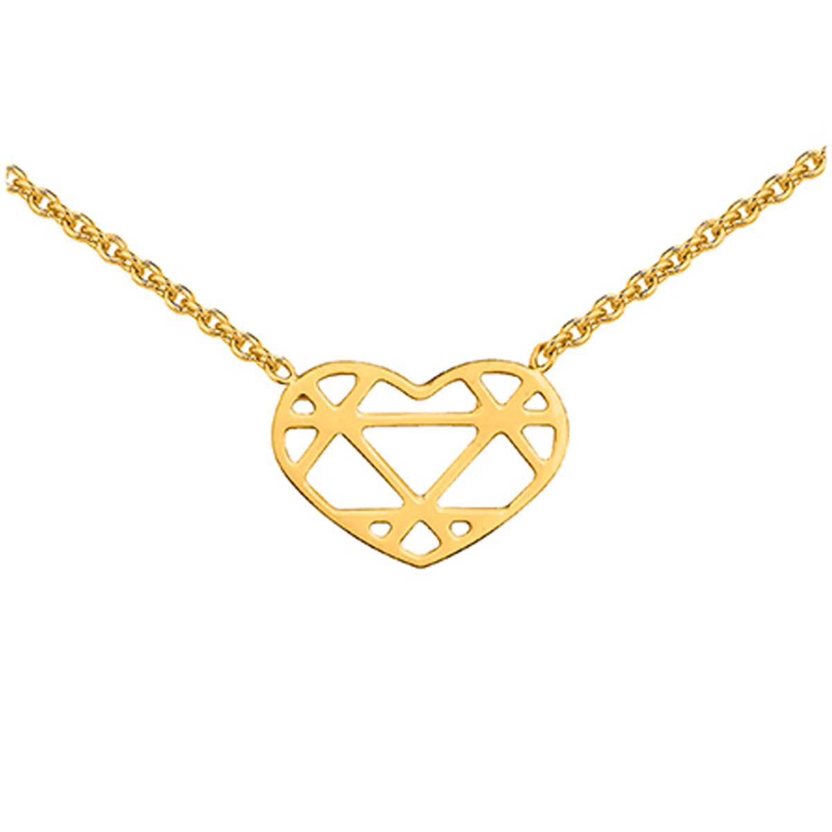 Collier plaqué or \'Love\' doré (diamant) - [P0566]