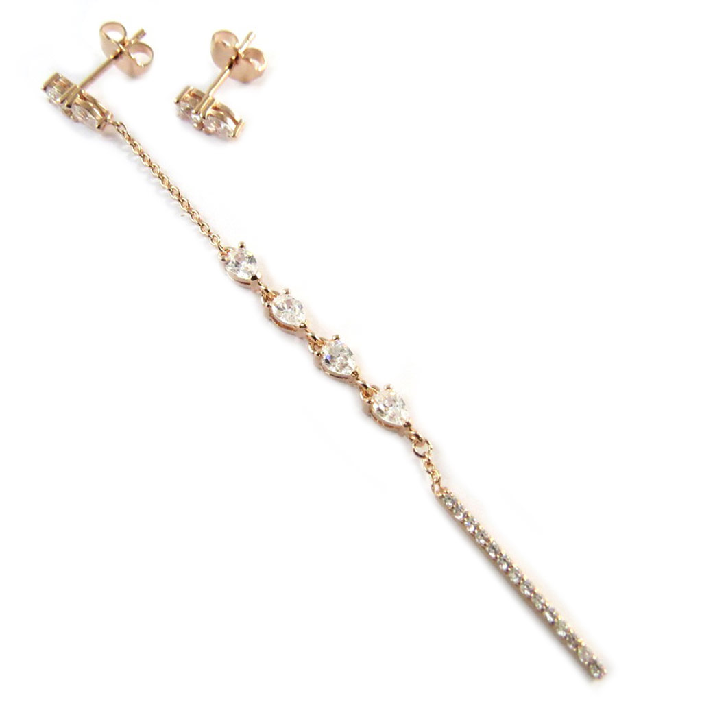 Boucles plaqué or \'Sissi\' doré rosé - [P0608]