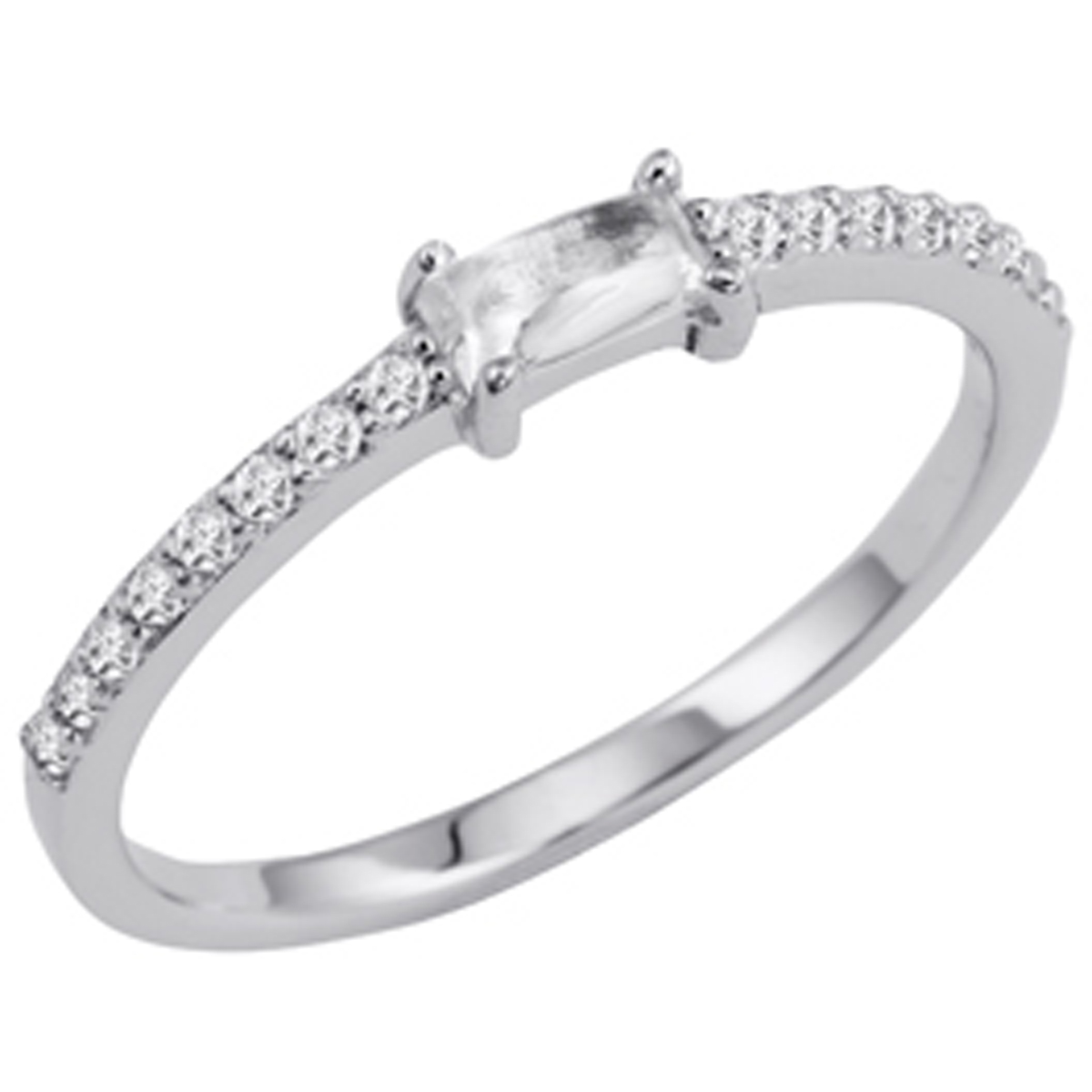 Bague Argent \'Scarlett\' blanc argenté (rhodié) - [P0760]