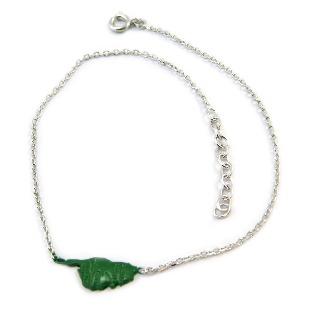 Chaîne Cheville Argent \'Corsica\' vert argenté (Corse) - 15x7 mm - [P2602]